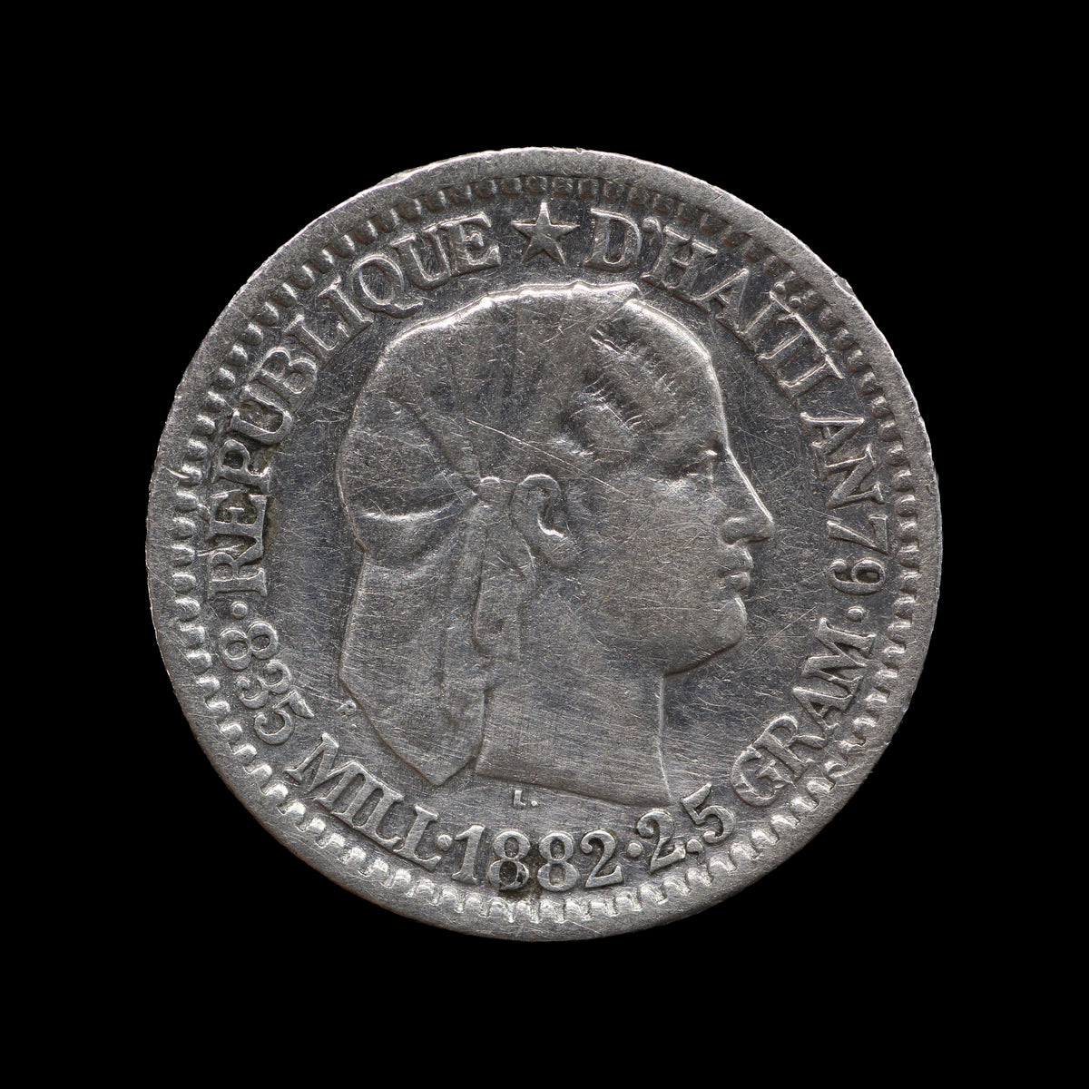 Haiti 10 Centimes 1882. VF