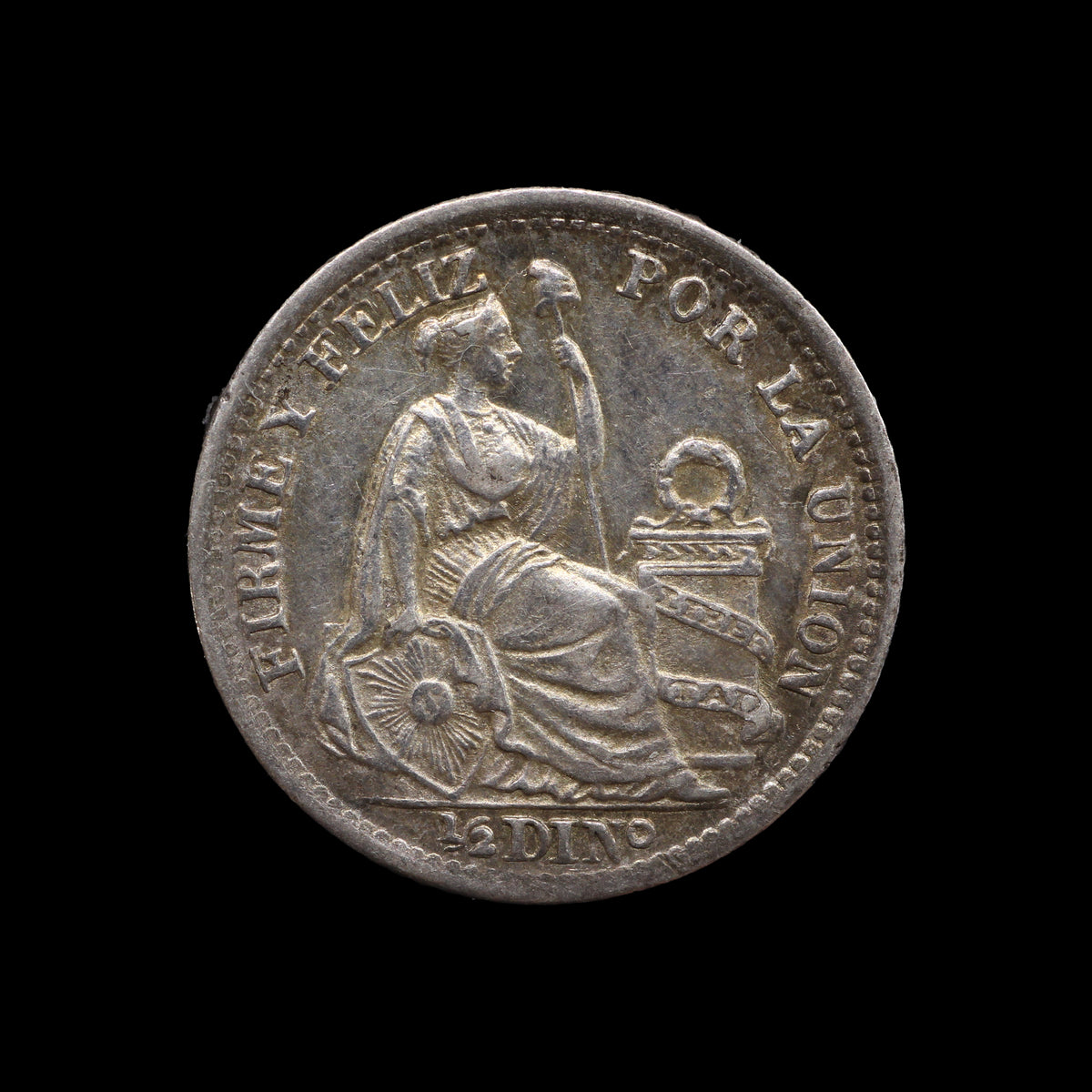 Peru ½ Dinero 1900 over 1890. gEF