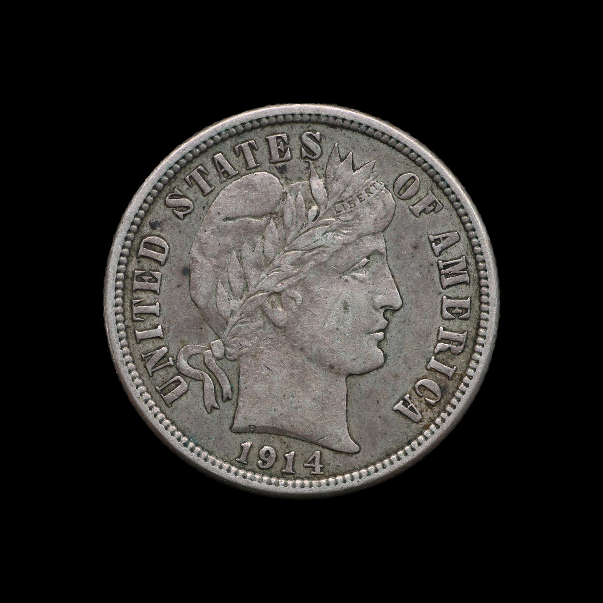USA Barber Dime 1914. VF