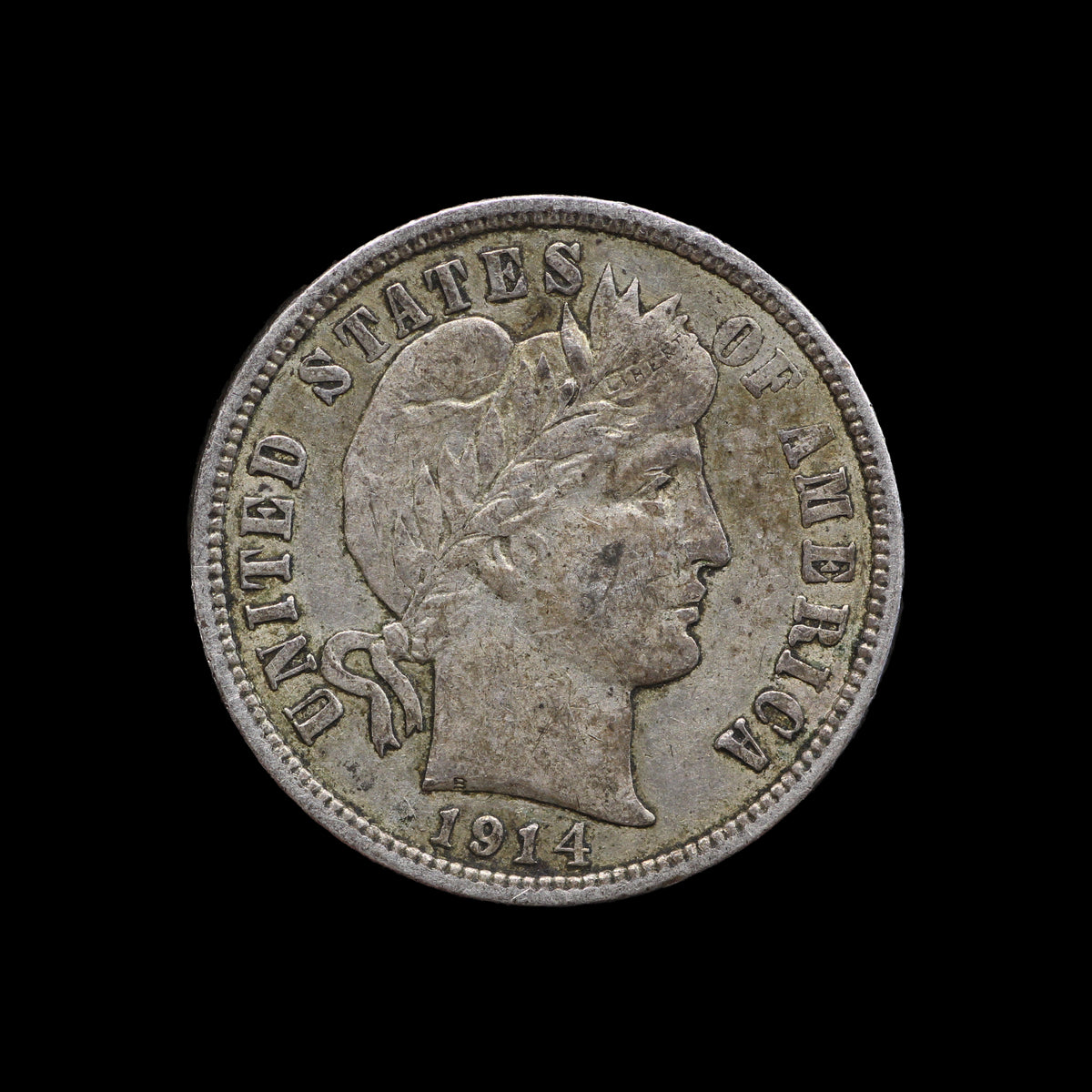 USA Barber Dime 1914D. VF
