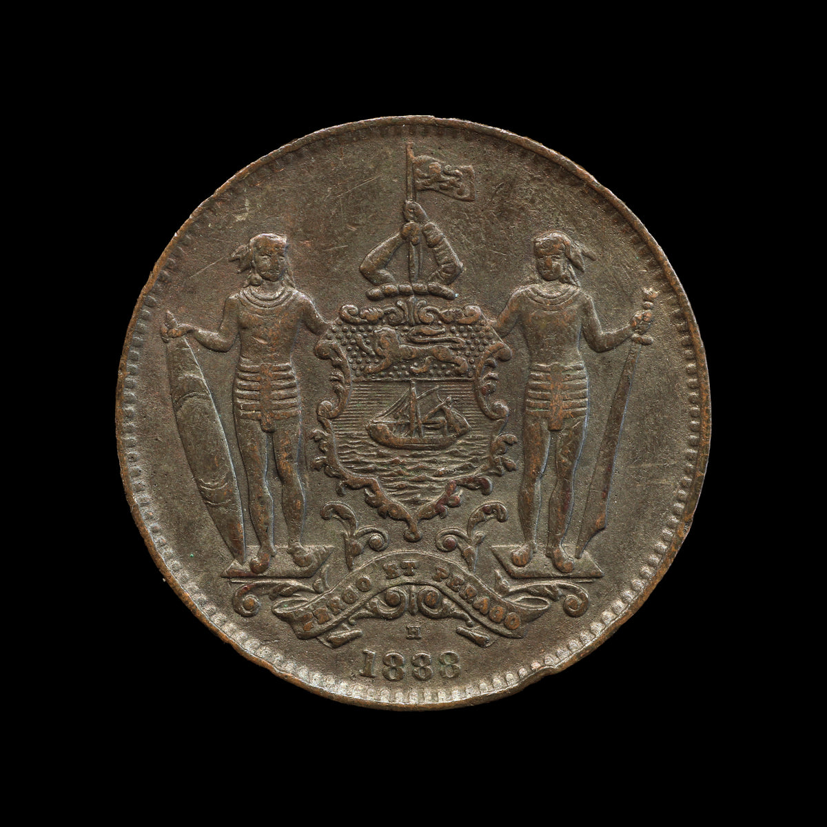 British North Borneo Co One Cent 1888-H. aVF