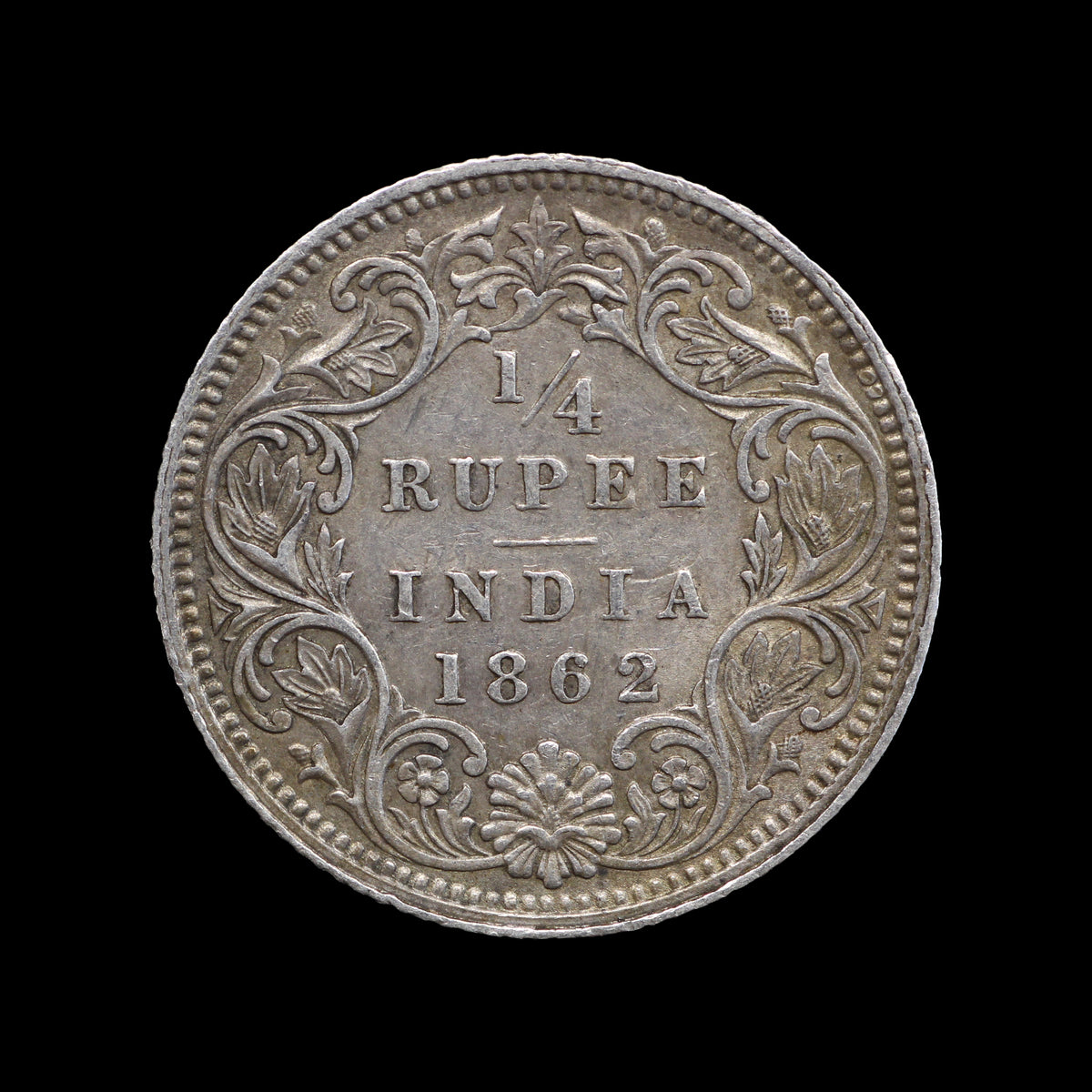 India Quarter Rupee 1862-C