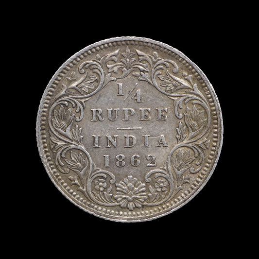 India Quarter Rupee 1862-C