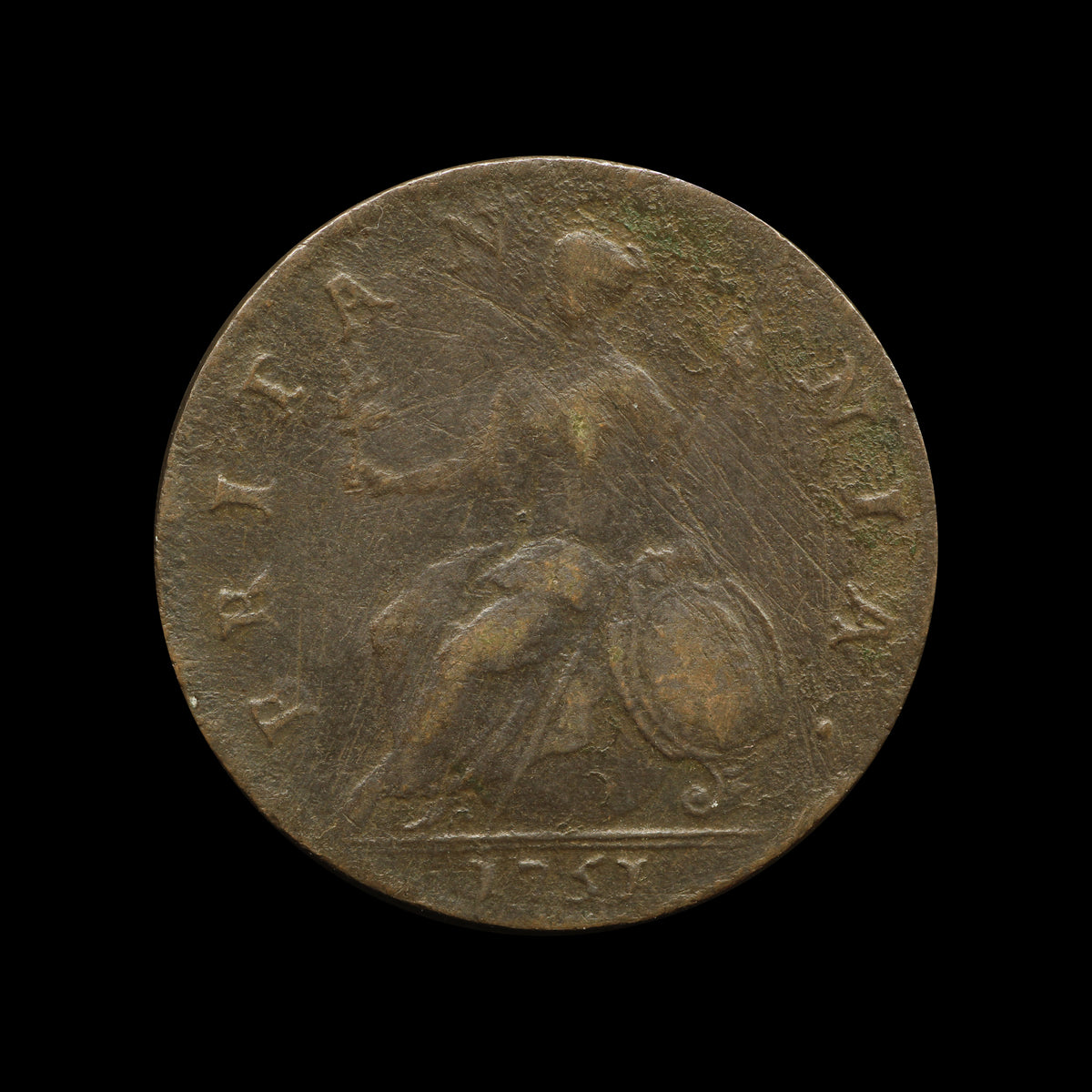 George II Halfpenny 1751. VG