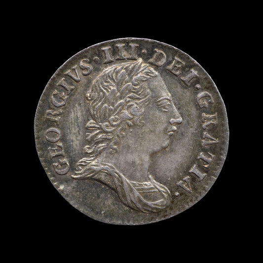 George III Threepence 1763. gEF