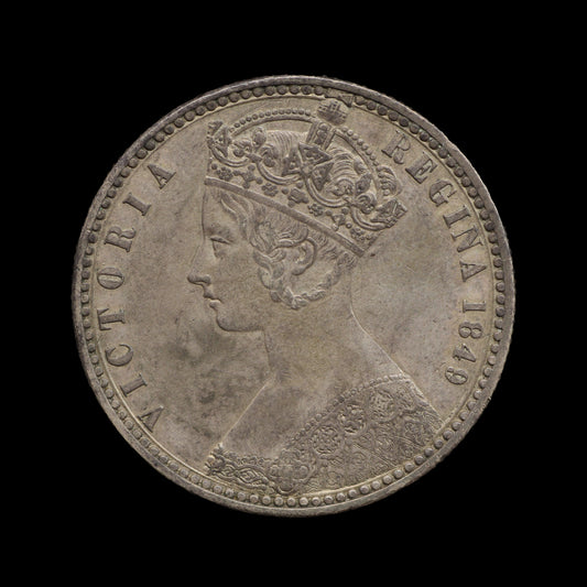 Victoria Godless Florin 1849. gVF
