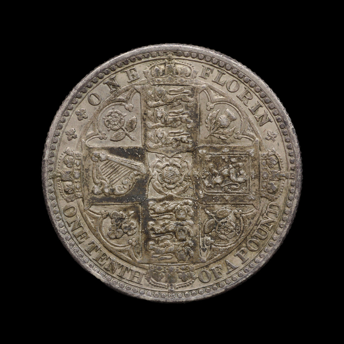 Victoria Godless Florin 1849. gVF
