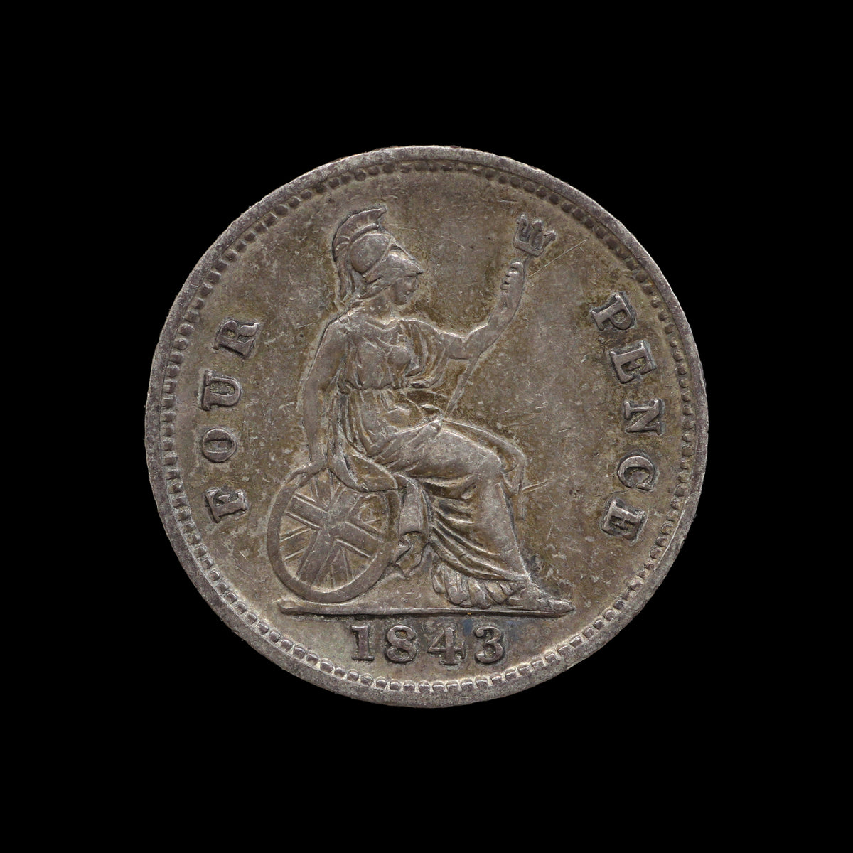 Victoria Fourpence 1843. F/VF