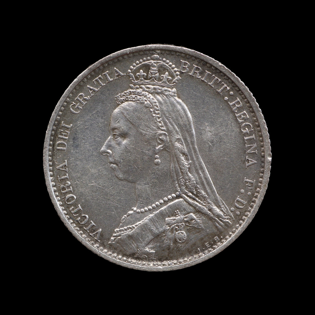 Victoria Sixpence 1887. VF