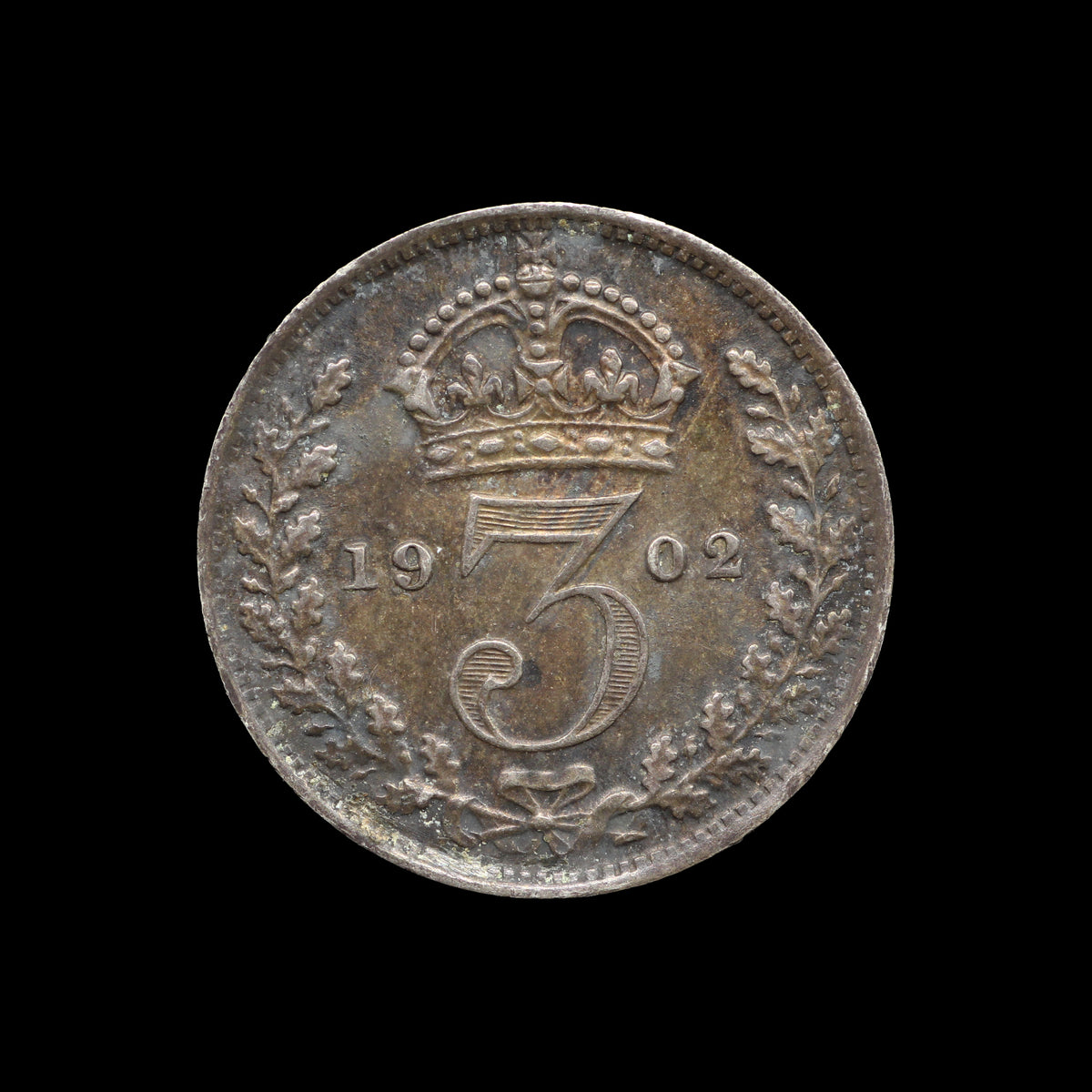 Edward VII Threepence 1902. EF