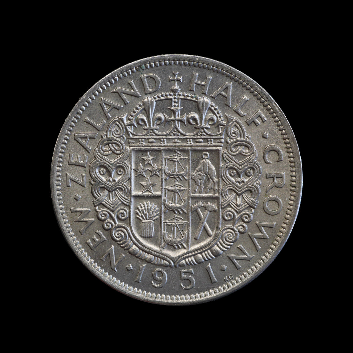 New Zealand Halfcrown 1951. AU/ANC