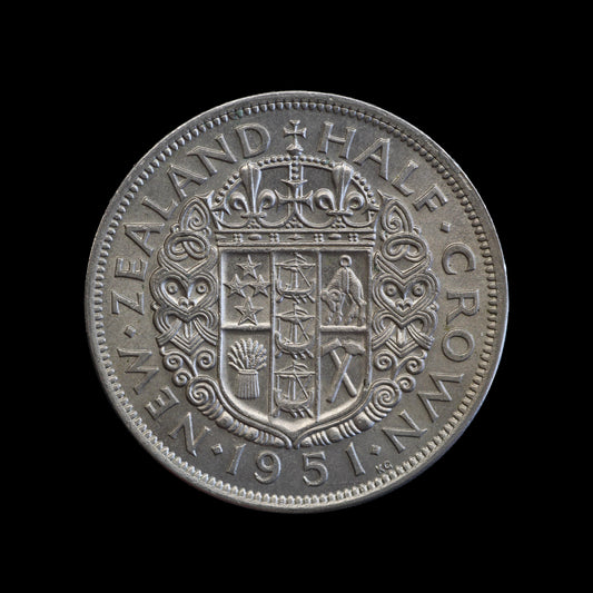 New Zealand Halfcrown 1951. AU/ANC