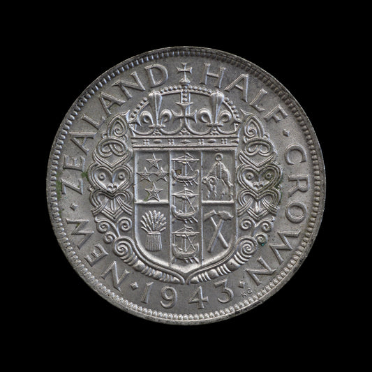 New Zealand Halfcrown 1943. AU