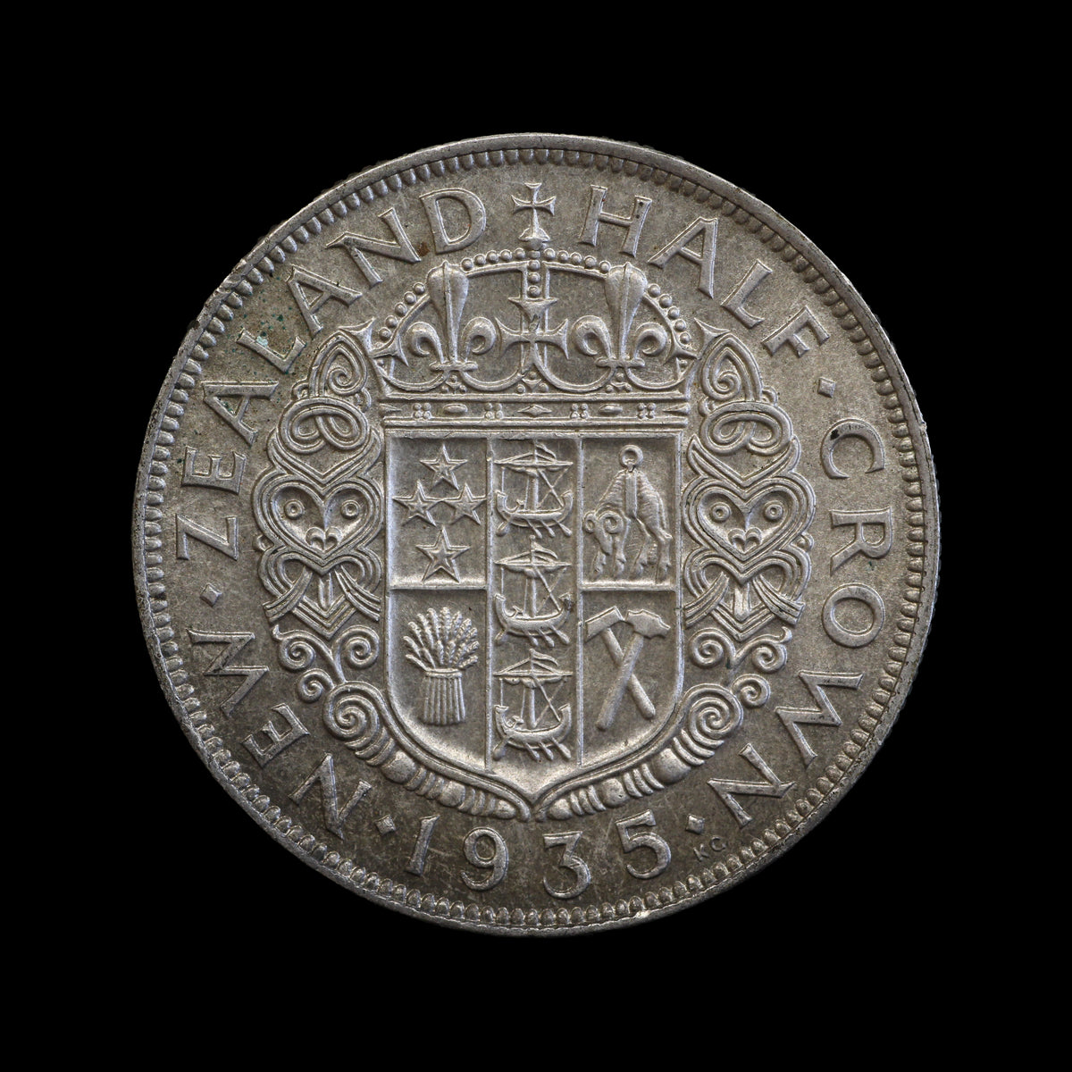 New Zealand Halfcrown 1935. AU