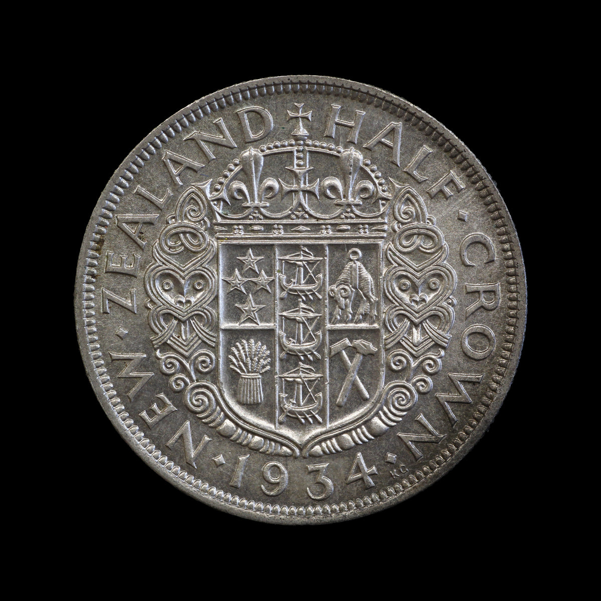 New Zealand Halfcrown 1934. AU