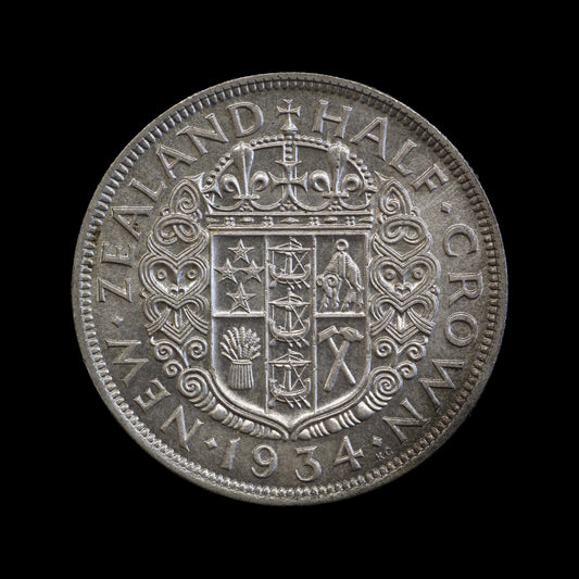 New Zealand Halfcrown 1934. AU
