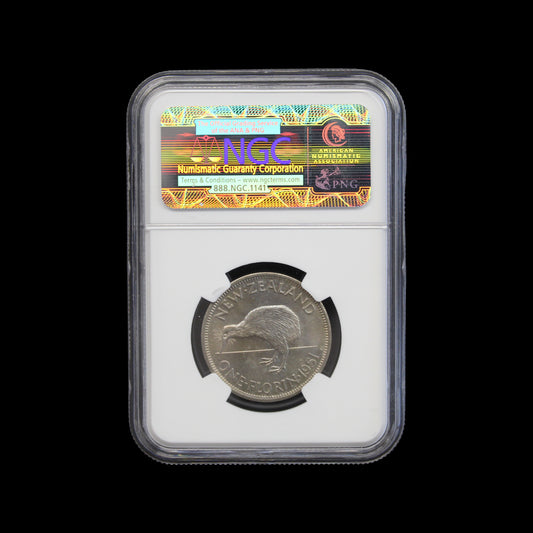 New Zealand Florin 1951. NGC MS65