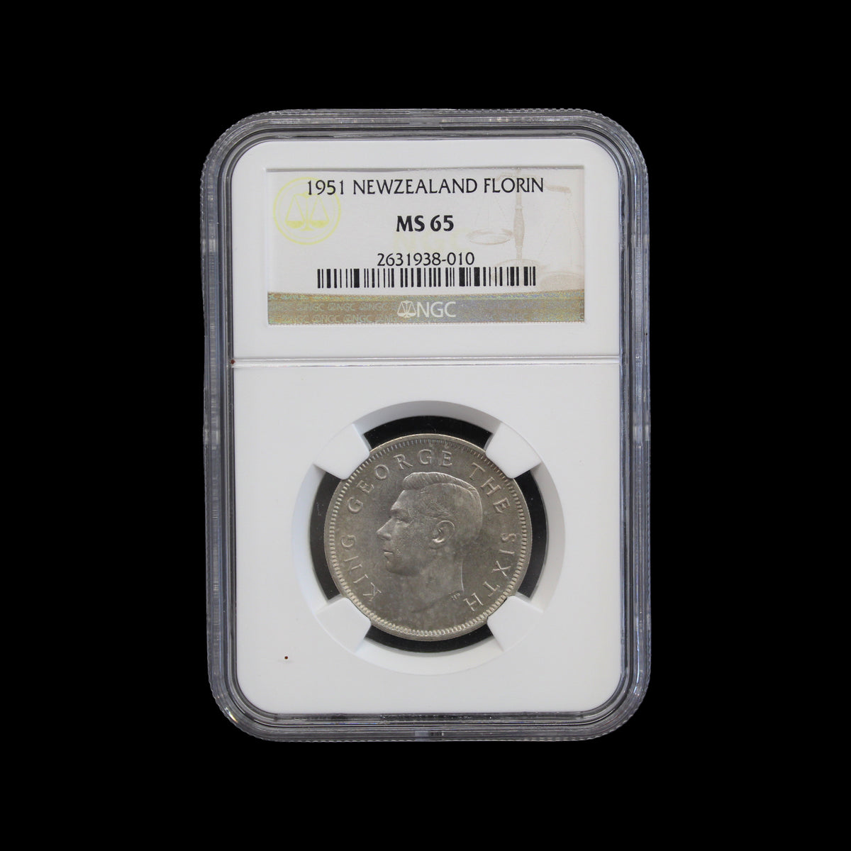 New Zealand Florin 1951. NGC MS65