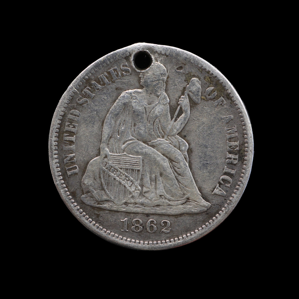 USA Seated Liberty Dime 1862-S. VF