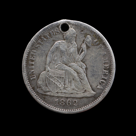 USA Seated Liberty Dime 1862-S. VF