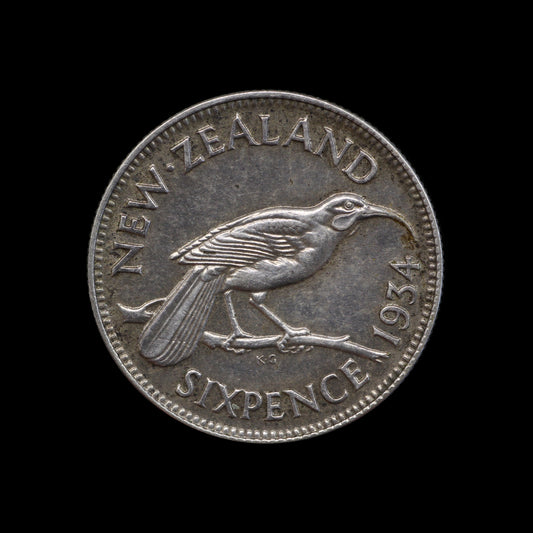 New Zealand Sixpence 1934. gEF