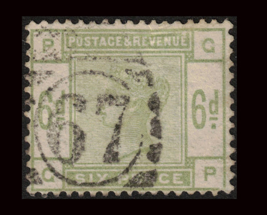 1884 6d Dull Green