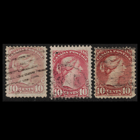 Canada 1876-1890s 10c QV (Small) x 3
