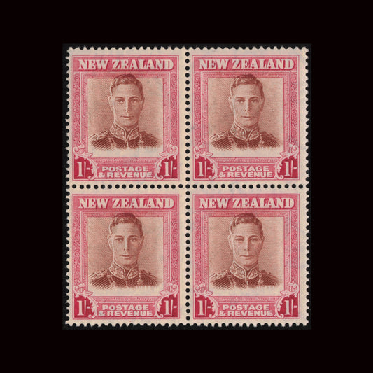 1947 1/- GVI Block of 4