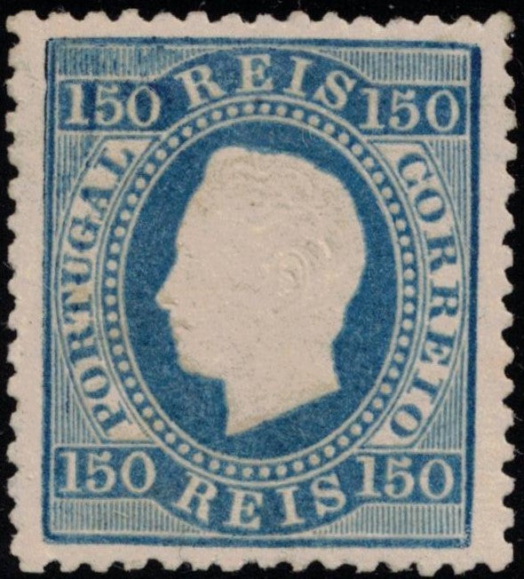 Portugal 1876 150r King Luis pale blue