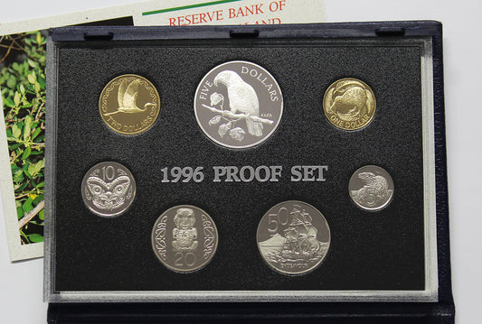 1996 Proof set with $5 Kaka .925 silver coin.