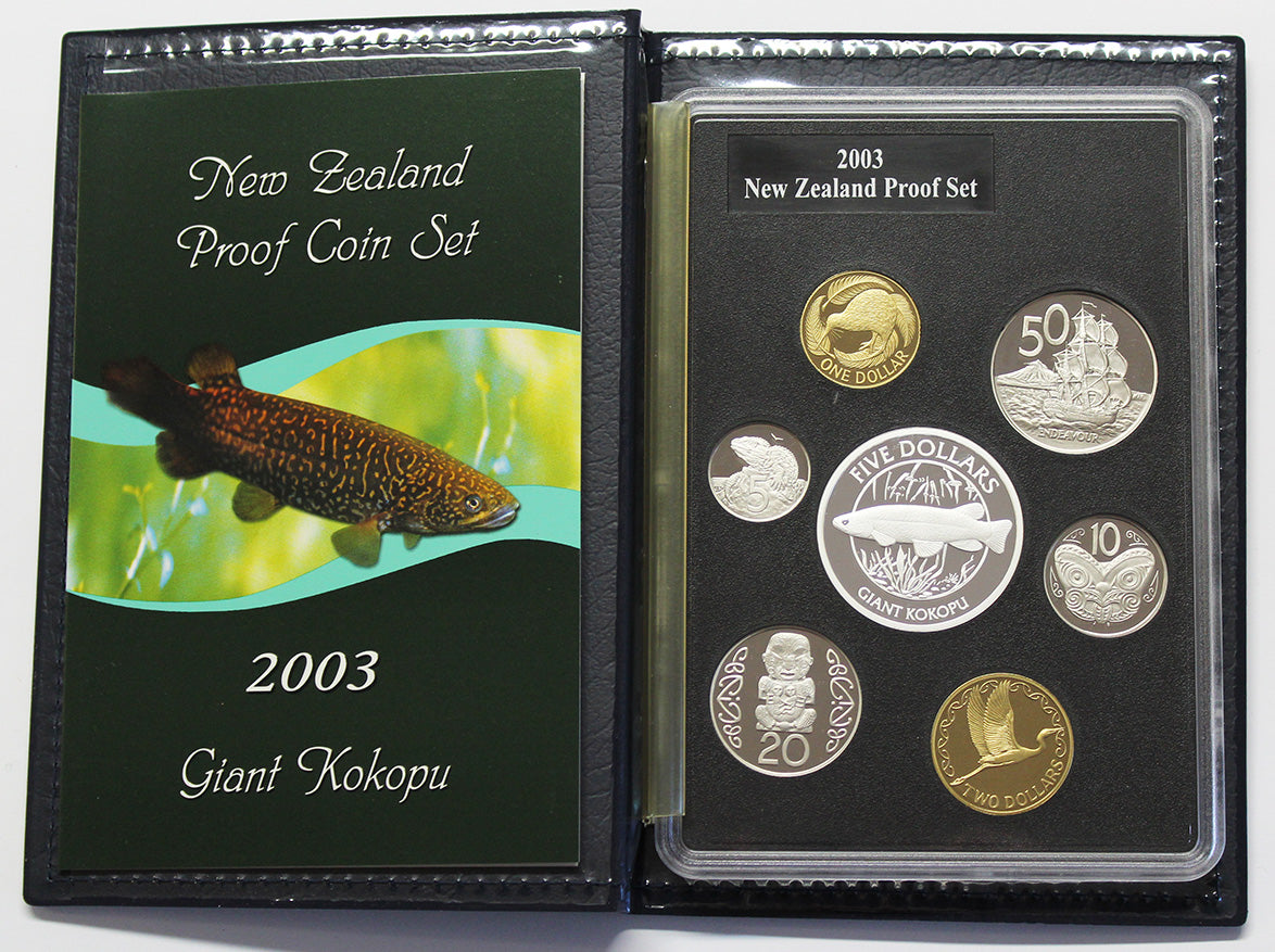 2003 Proof Set with $5 Giant Kokopu .999 Silver Coin