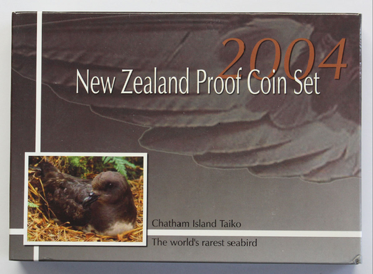 2004 Proof Set with $5 Chatham Islands Taiko .999 Silver Coin