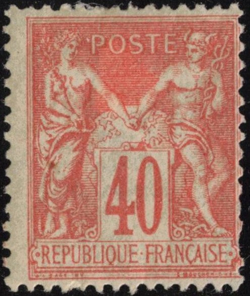 France 1881 40c Peace &amp; Commerce pale red/cream