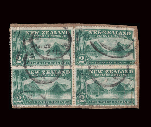 1898 2/- Milford x 4 on piece