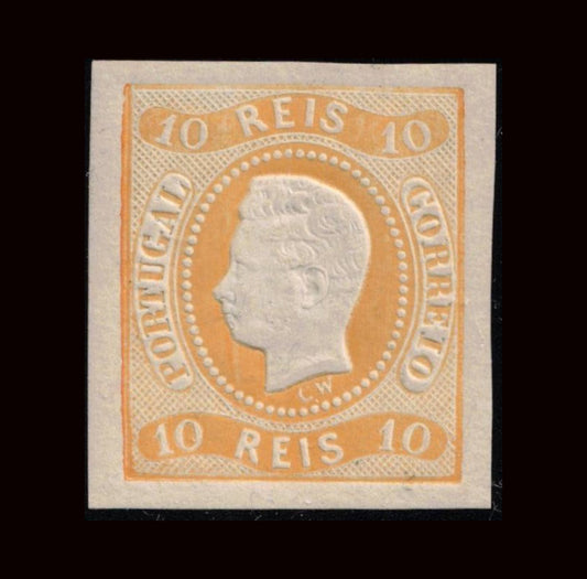 Portugal 1866 10r King Luis yellow,