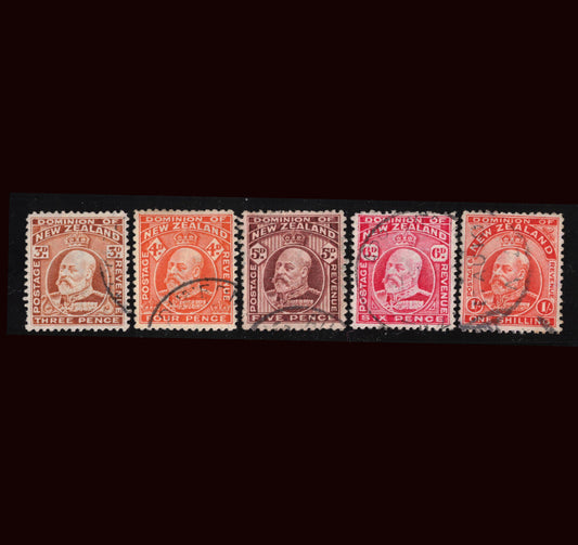 1909 EVII 3d, 4d orange, 5d, 6d, 1/